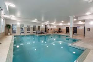 a large swimming pool with blue water in a building at Best Western Plus The Inn at St Albert in St. Albert