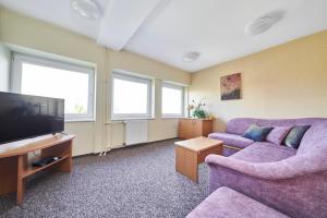 Televízia a/alebo spoločenská miestnosť v ubytovaní Hostel Relaks