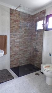 a bathroom with a shower and a toilet at CASA LITO in Haría
