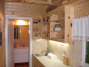 Kuchyň nebo kuchyňský kout v ubytování Zeleni Čardaci etno apartmani