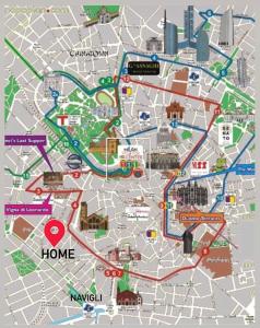 un mapa de una ciudad con edificios y carreteras en SuiteMilan133 - Navigli SantAgostino en Milán