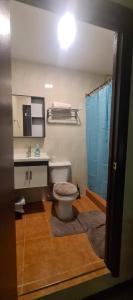 een badkamer met een toilet, een wastafel en een douche bij Paradise Comfort in Koror