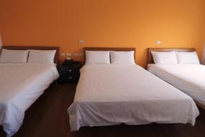 En eller flere senge i et værelse på Taitung city-cottage B&B