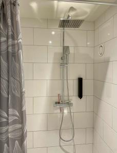 a shower with a shower head in a bathroom at Unique Hotel in Stockholm +135 photos