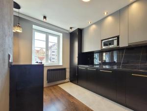 Kuchyňa alebo kuchynka v ubytovaní Apartament Stare Miasto Gdańsk z widokiem na Motławę