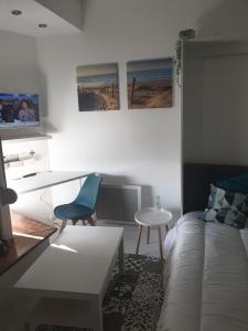 Posedenie v ubytovaní studio Vue mer au cœur de malo les bains pieds dans l eau