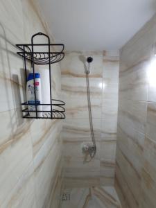 a bathroom with a shower stall with a shower at KULİS HOME OTTOMAN FAMİLY APARTMENTS in Istanbul
