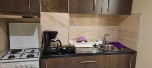Кухня или кухненски бокс в Livia's Room To Ampelokipi metro Airport line