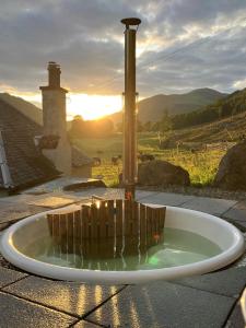 En generel udsigt til bjerge eller udsigt til bjerge taget fra feriehuset