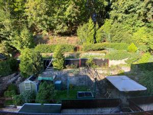 Zahrada ubytování Waldblickwohnung mit schöner Terrasse und Kamin