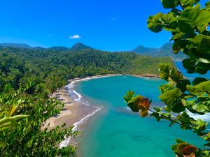a view of a beach in the philippines at Sea Cliff Eco-Cottages & Gin Distillery in Calibishie