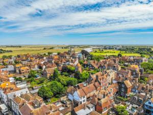 an aerial view of a town with houses and trees at The Tea House in Rye