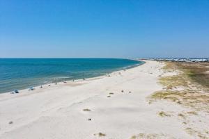 a beach with a lot of people and the ocean at The Pelican Place - Amazing Views, Top Floor Condo in Dauphin Island +48 photos