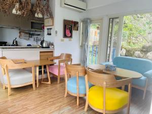 Dapur atau dapur kecil di 藍屋頂民宿-少人包棟民宿Blue Dome