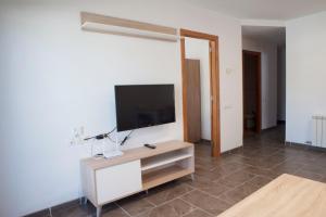 Televízia a/alebo spoločenská miestnosť v ubytovaní Apartament Bisaura de Ter