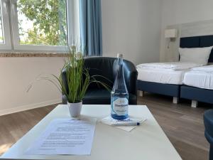 Postel nebo postele na pokoji v ubytování Gästehaus Blauth