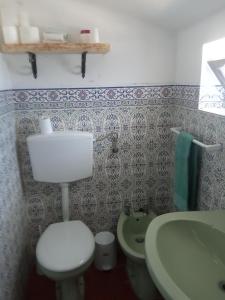 a bathroom with a toilet and a sink at Monte da Samarra - Alojamento Local in Avis