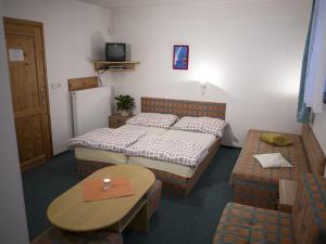 Postel nebo postele na pokoji v ubytování Apartmany Harrachov