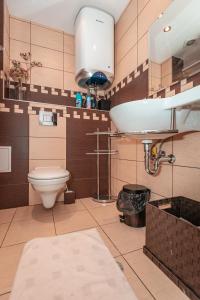 ein Bad mit einem WC und einem Waschbecken in der Unterkunft COZY Home in Ruse