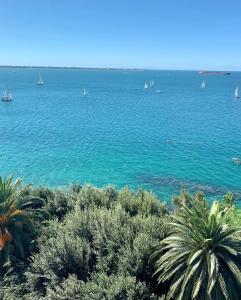 a view of a large body of water with sailboats at Suite al mare in Taranto