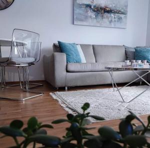sala de estar con sofá y mesa en Apartman MAJA en Vrnjačka Banja