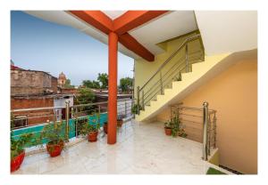 Balkón nebo terasa v ubytování Orchha Best Homestay