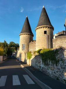 un castillo con dos torres en una calle en Tours - Rochebonne (chambre à louer), en Tours