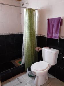 y baño con aseo y ducha. en Departamento céntrico completo en Gualeguaychú