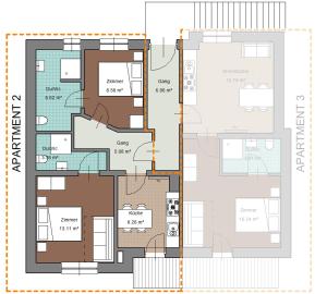 Půdorys ubytování Apartments Renata Gries 201