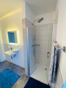 Koupelna v ubytování Gemütliche Neubauwohnung 70qm