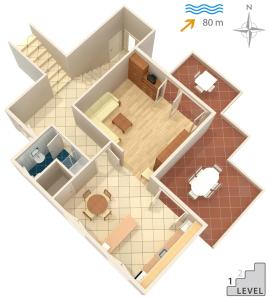 Plán poschodí v ubytovaní Apartment Zrnovska Banja 3154a