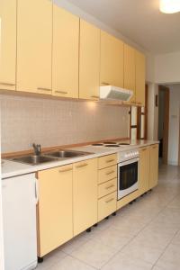 kuchnia ze zlewem i kuchenką w obiekcie Apartments and rooms by the sea Zuljana, Peljesac - 3164 w mieście Žuljana