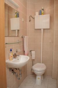 a bathroom with a toilet and a sink at Apartments and rooms by the sea Zuljana, Peljesac - 3164 in Žuljana