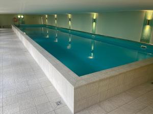 a large swimming pool in a building at Seeappartement LUNA am Ossiachersee in Bodensdorf