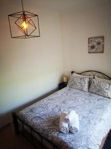 ein Schlafzimmer mit einem Bett mit Handtüchern darauf in der Unterkunft Apartment - The Little Gem in Lagos