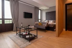 Televízia a/alebo spoločenská miestnosť v ubytovaní Montalbera Wine Suites
