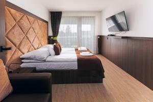 Televízia a/alebo spoločenská miestnosť v ubytovaní Park Boutique Hotel Bük