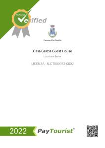 Casa Grazia Guest House tanúsítványa, márkajelzése vagy díja