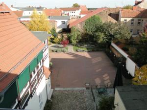 an overhead view of a courtyard in a city at Fewo Jüterbog City in Jüterbog