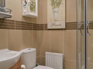 een badkamer met een toilet en een wastafel bij Cockleshell Cottage in Cockermouth