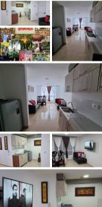 un collage de photos d'une cuisine et d'un salon dans l'établissement Acogedor apartamento en el centro del eje cafetero, à Montenegro