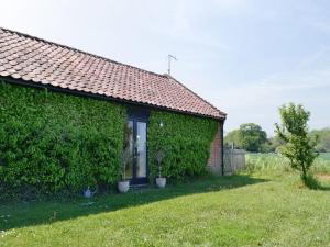 a building covered in green ivy next to a yard at The Studio-uk11822 in Westleton