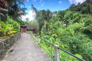 a walkway leading to a house in the jungle at Bali Jungle Resort in Tegalalang