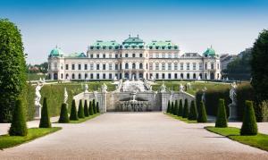 a large white building with a fountain in front of it at VibeStudio B2 - Central Vienna 1090 - 50m2 - Self Check-In - AC in Vienna