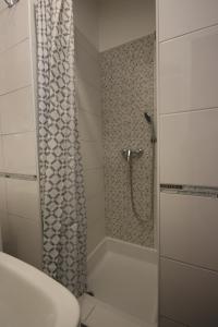 a bathroom with a shower and a sink at Apartment Nostra Casa Orsera in Vrsar