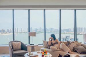 Istumisnurk majutusasutuses Wyndham Grand Plaza Royale Yuzhou Xiamen Wuyuan Bay
