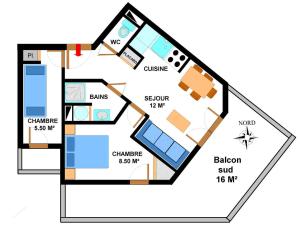 Apgyvendinimo įstaigos Appartement Lanslevillard, 3 pièces, 5 personnes - FR-1-508-139 aukšto planas