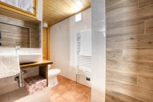 a bathroom with a sink and a toilet at Incanto Walser Apartments Ronco in Macugnaga