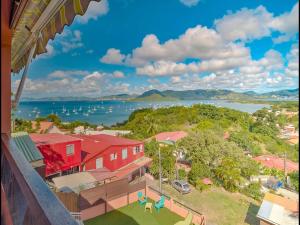 a view of the water from a house at Habitation Bellevue in Sainte-Anne