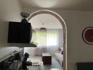 Televízia a/alebo spoločenská miestnosť v ubytovaní Bel appart spacieux 10min centre 300m quai de Seine WIFI